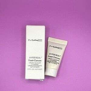 MAC Hyper Real Fresh Canvas Cream-to-Foam Cleanser - White Packaging on Pink